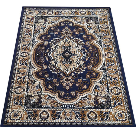 Dywan klasyczny z rozetą królewski granatowy BCF Alfa 06 - 180x250 cm