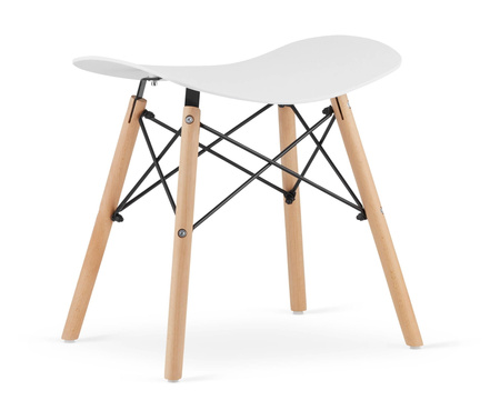 Zestaw 3 białych taboretów do kuchni jadalni KORFU - Skandynawskie taborety stołki