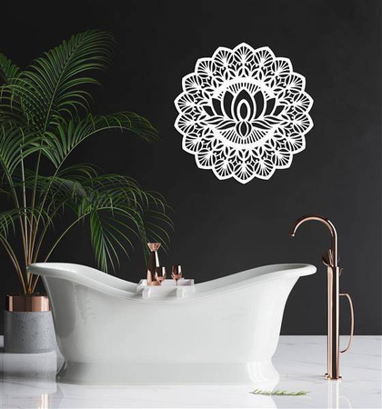 AŻUROWA DEKORACJA ŚCIENNA 3D, MANDALA, YOGA, PIĘKNY, DEKORACYJNY PANEL, BIAŁY