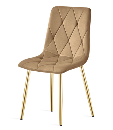 "Krzesło LIBRA - brązowy aksamit / nogi kolor złoty x 1"