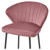 Różowy hoker z oparciem GATTA - Tapicerowany stołek barowy w stylu Glamour