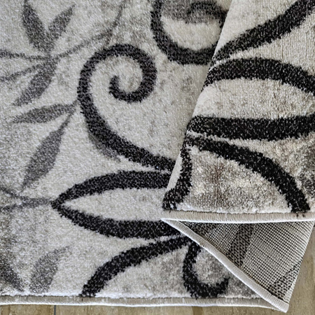 Klasyczny szary dywan do salonu Liście i Kontury Panamero 21 - 80x150 cm