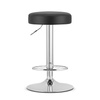 Stołek barowy z ekoskóry ROJST - Okrągły, obrotowy hoker z chromowaną podstawą