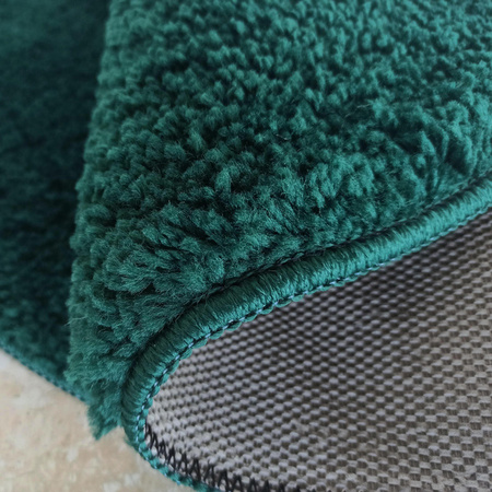 Dywan miękki okrągły do salonu butelkowa zieleń zielony Kamel Koło 120 cm