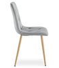 "Krzesło LIBRA - jasny szary aksamit / nogi kolor drewna x 4"