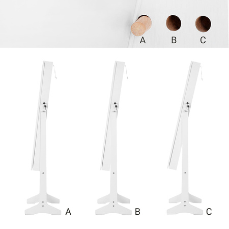 Stojąca biała szafka na biżuterię z lustrem - Lustro z szafką na biżuterię - SONGMICS JJC69WT