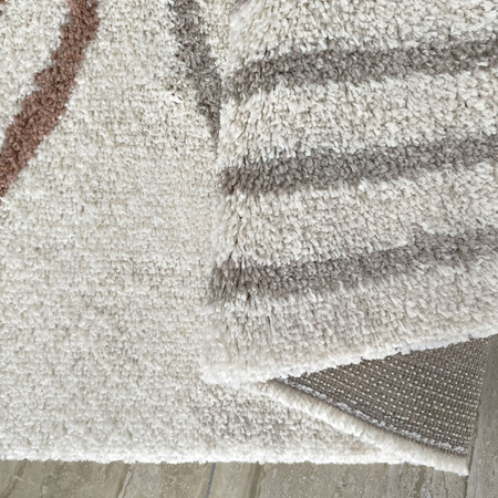 Dywan Shaggy z długim włosiem Santo 03 kremowo-beżowy 80x150 – miękki włochacz