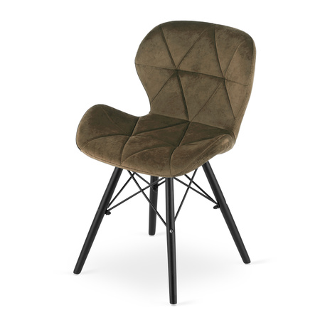 "Krzesło LAGO Aksamit - brąz / nogi czarne x 4"