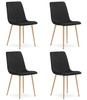 "Krzesło TURIN - czarny aksamit / nogi kolor drewna x 4"