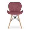 Tapicerowane krzesło glamour kolor ciemny różowy LAGO - Krzesło welurowe