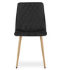 "Krzesło TURIN - czarny aksamit / nogi kolor drewna x 4"