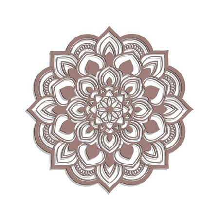 AŻUROWY PANEL DEKORACYJNY, MANDALA, KWIAT, DEKORACJA ŚCIENNA 3D, ORNAMENT, 60 cm, CZARNY