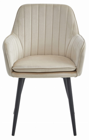 Beżowe krzesła z podłokietnikami do jadalni LUGO (2szt) - Eleganckie fotele do jadalni