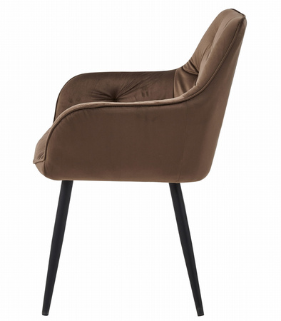 "Krzesło JORK - brąz aksamit / nogi czarne x 2"