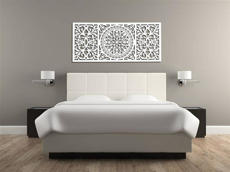 DEKORACYJNY OBRAZ AŻUROWY 3D, DEKORACJA ŚCIENNA, GIOVANNA,ORNAMENT, PANEL 53 x 120 cm, CZARNY