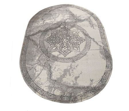Dywan szary owalny do salonu Mandala styl Versace VISTA 04 – 160x220 cm