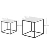 Zestaw 2 stolików do salonu - czarne nogi I biały blat - Loftowe stoliki kawowe