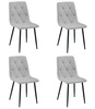 "Krzesło LIBRA - jasny szary materiał / nogi czarne x 4"