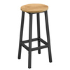 Taboret barowy - dąb / nogi czarne