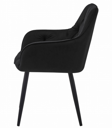 "Krzesło JORK - czarny aksamit / nogi czarne x 2"