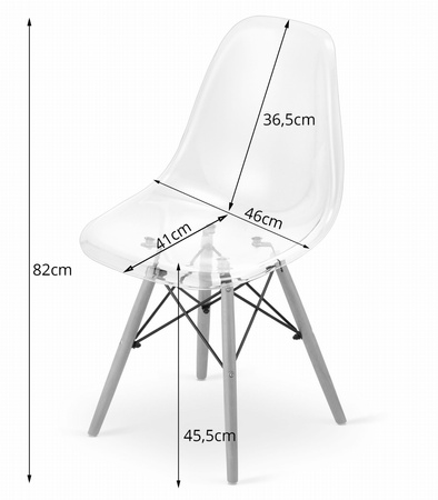 Przezroczyste krzesła do jadalni OSAKA (4szt) - Transparentne krzesła bezbarwne