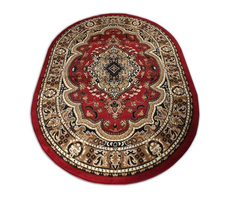 Dywan tradycyjny owalny z rozetą BCF Alfa 06 czerwony 150x210 cm