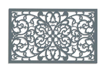 DEKORACYJNY PANEL AŻUROWY, ORNAMENT KWIATOWY, DEKORACJA ŚCIENNA 3D, 73 x 120 cm, CZARNY