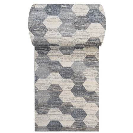 Nowoczesny chodnik do przedpokoju Vista 02 – szary heksagon, szer. 100 cm