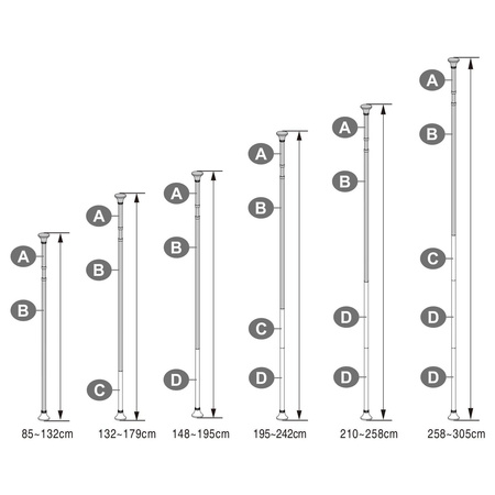 Biała teleskopowa półka pod prysznic - Rozporowa półka łazienkowa - SONGMICS BCB001A