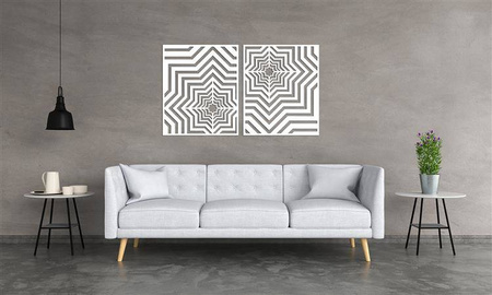 3D DEKORACYJNE PANELE GEOMETRYCZNE, MINIMALISTYCZNA DEKORACJA ŚCIENNA, BIAŁY