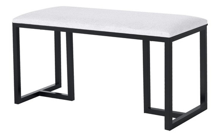 Pufa metalowa z miękkim siedziskiem WHITE PLACE / nowoczesna ławka do przedpokoju [szer. 85 cm]