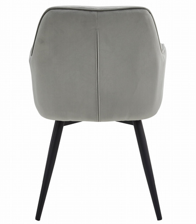 Krzesło JORK360 szare obrotowe tapicerowane – z aksamitu, na czarnych metalowych nogach