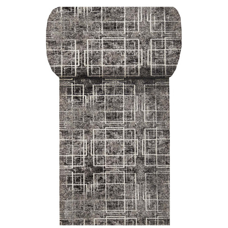 Nowoczesny chodnik na metry Panamero 09 – szary, geometryczny wzór, szer. 90 cm