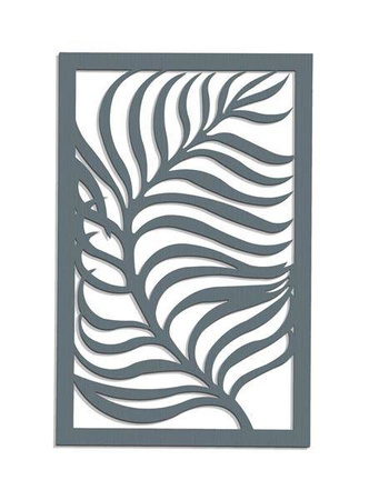 DEKORACYJNY PANEL AŻUROWY, LIŚĆ PALMY, JUNGLE STYLE , DEKORACJA ŚCIENNA 3D, ORNAMENT, CZARNY