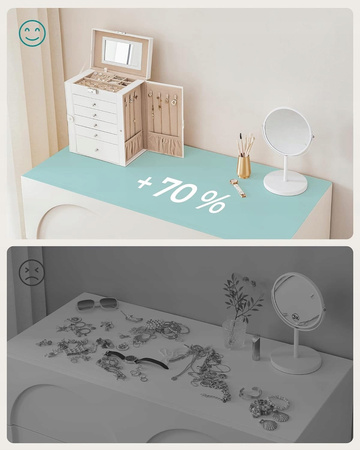 Biała szkatułka na biżuterię - Organizer na biżuterię - SONGMICS JBC152W01