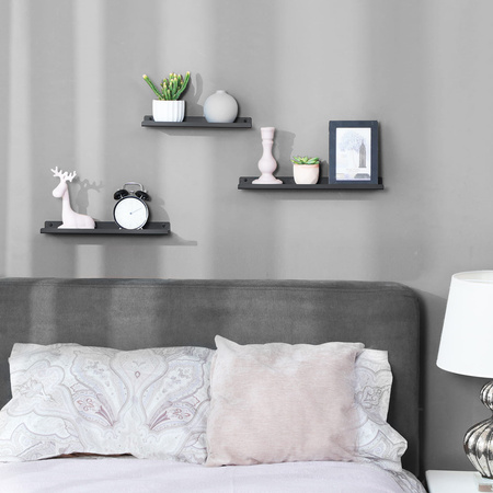 Czarne metalowe półki ścienne - Zestaw półek ściennych - SONGMICS LFS12BK