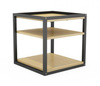 Stolik kawowy industrialny z trzema blatami z forniru lub sklejki / miniregał [50x50x50 cm] STK-MINIDES2-PRO