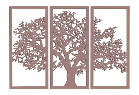 DEKORACYJNY TRYPTYK AŻUROWY, DRZEWO ŻYCIA, DEKORACJA ŚCIENNA 3D, ORNAMENT, 80 x 120 cm, CZARNY