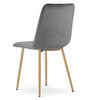 Ciemnoszare krzesło LAVA pokryte aksamitem - Szare tapicerowane krzesło do salonu