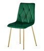 "Krzesło LIBRA - ciemna zieleń aksamit / nogi kolor złoty x 4"