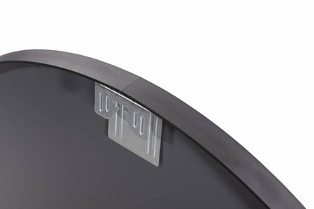 Okrągłe lustro w prostej czarnej ramie - Lustro o średnicy 40cm