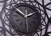 Nowoczesny zegar ścienny GEOMETRYCZNY w kolorze czarnym i w trzech rozmiarach, ORNAMENTI