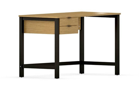 Loftowe industrialne biurko drewniane z szufladami / 100 x 50 cm, wys. 75 cm / B-DES7-PRO