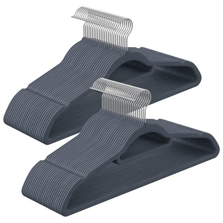 Welurowe wieszaki ubraniowe - Szare wieszaki na ubrania 20szt - SONGMICS CRF20VX