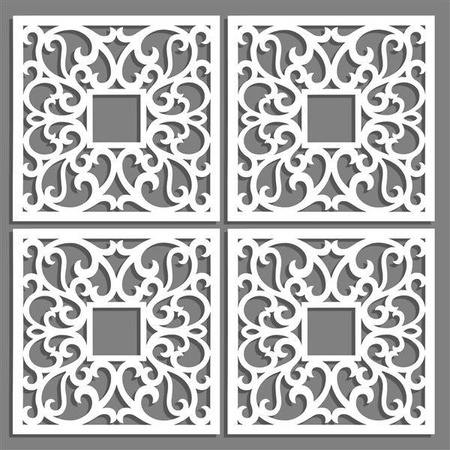 DEKORACYJNE PANELE AŻUROWE, ZESTAW 4 DEKORÓW ŚCIENNYCH CORNEILLE, SHABBY CHIC, FRANCUSKI STYL , CZARNY