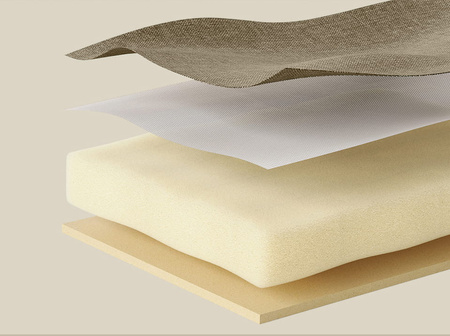 Beżowa składana pufa ze schowkiem - Tapicerowana pufa do przechowywania SONGMICS LSF028K01