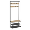 Stojący wieszak na ubrania z półką na buty i siedziskiem (Dąb Sonoma) VASAGLE HSR411B11