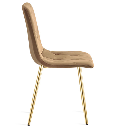 "Krzesło LIBRA - brązowy aksamit / nogi kolor złoty x 2"