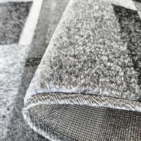 Nowoczesny szary dywan do salonu z geometrycznym wzorem OTTO 09 - 200x290 cm