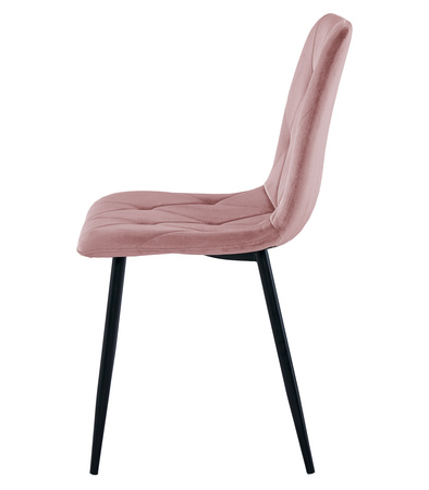 "Krzesło LIBRA - róż aksamit / nogi czarne x 3"